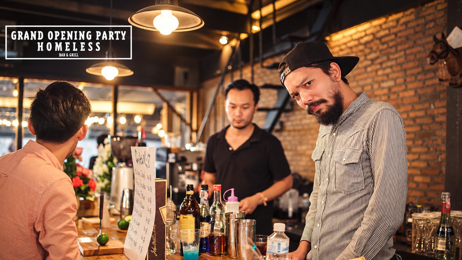 The Homeless House bar counter