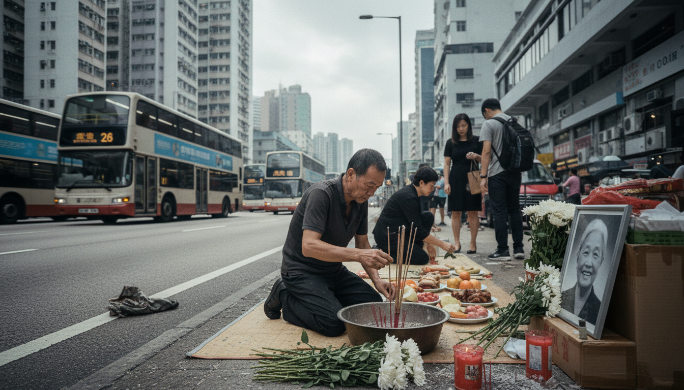 Roadside Memorial Reveals Fractures in Hong Kong Family Rituals