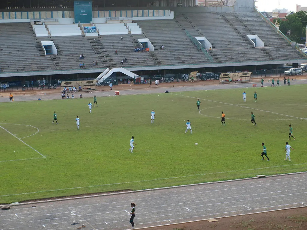 Soccer Game in Phnom Penh Olympic Stadium 7