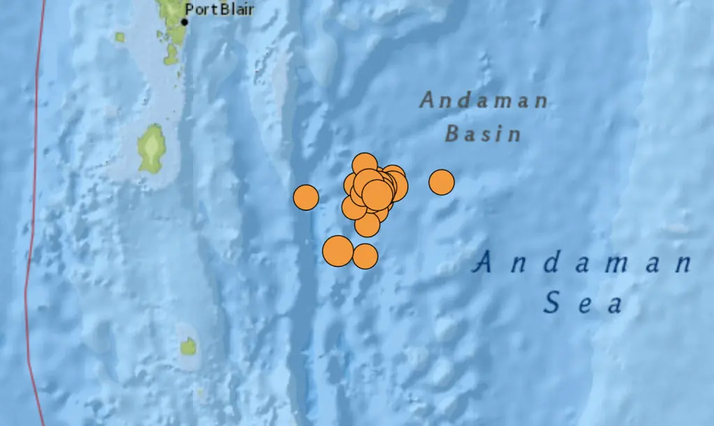 Andaman Sea earthquake swarm (early July 2022) 1