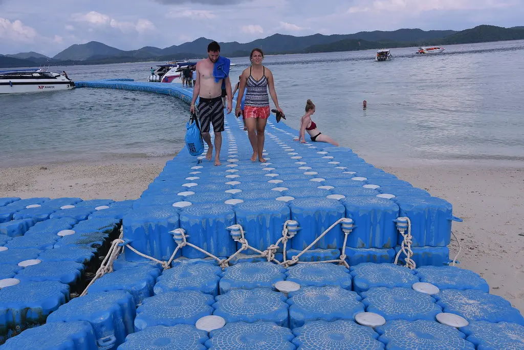 The last stop of the tour had this floating and terribly shaky jetty