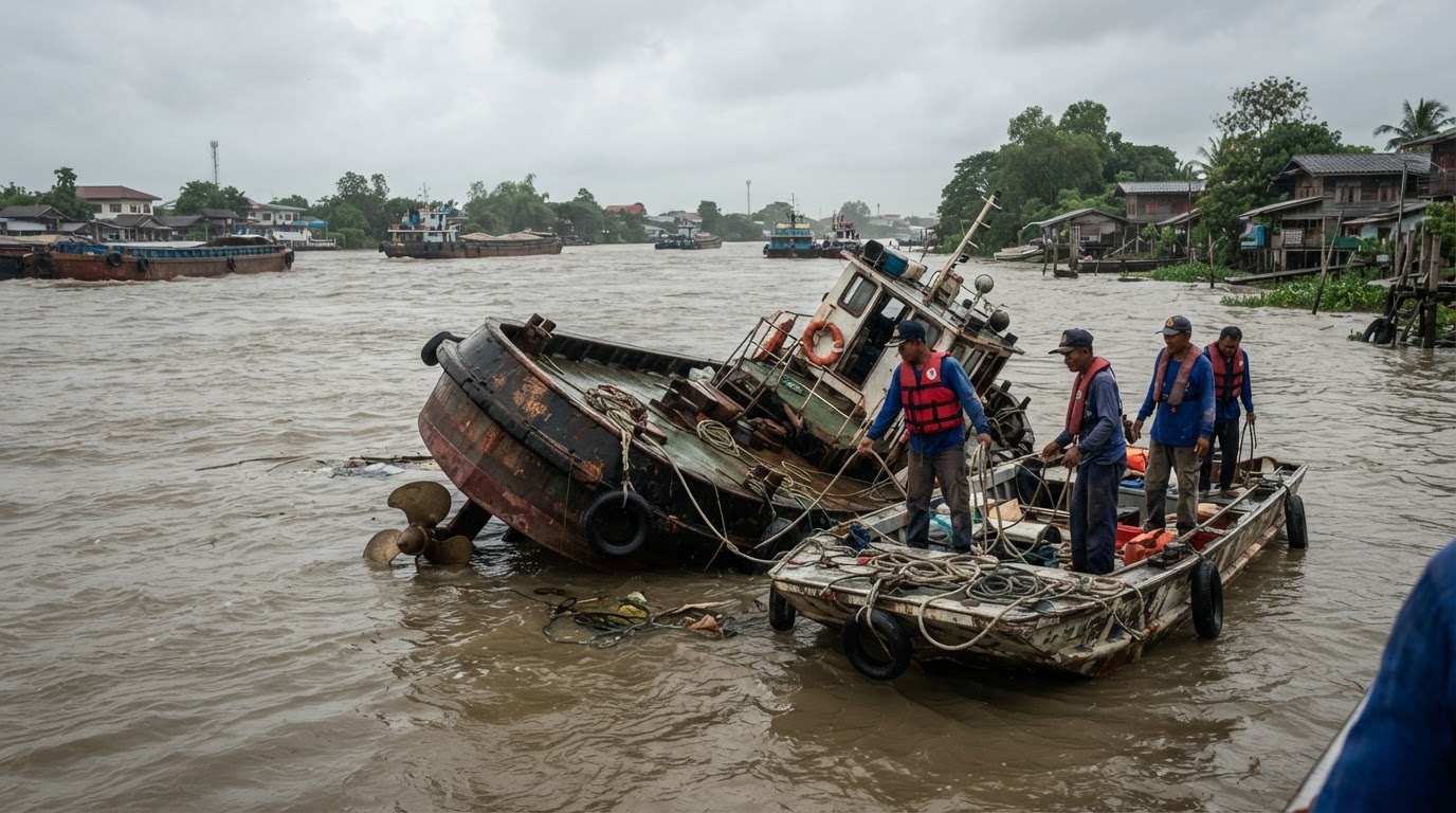 The Dangerous Currents Powering Central Thailand's River Cargo